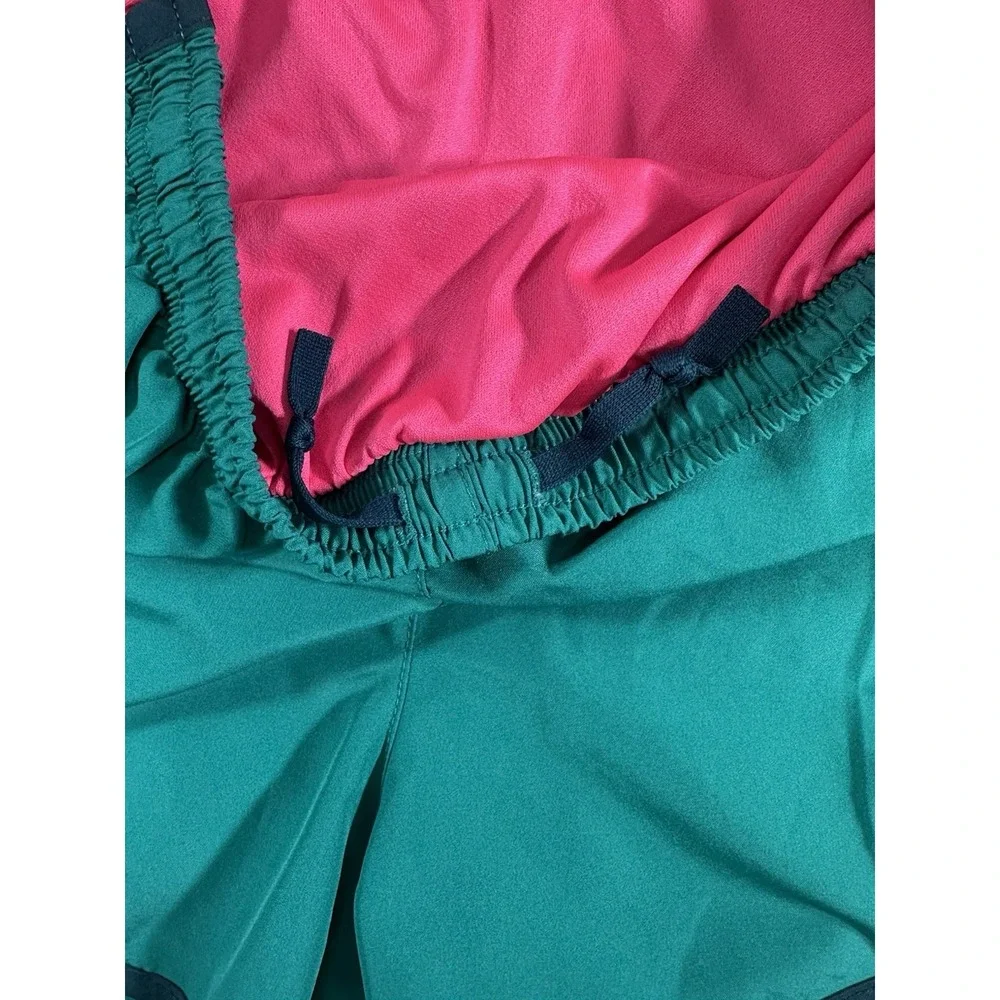 Nike Women's Dri-FIT Running Shorts Teal Pink Athletic Workout Shorts Size Med